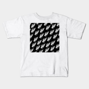 tulip shell aloha print pattern black and white Kids T-Shirt